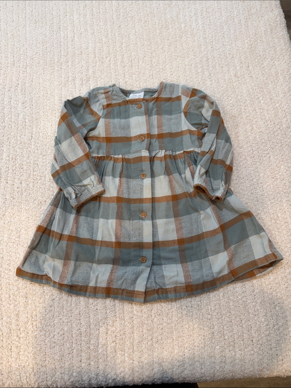 Little Co. By Lauren Conrad Plaid Button-Front Toddler Dress in Sage and Rust
